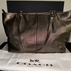 Coach Metallic Bronze Tote Bag - Like New!